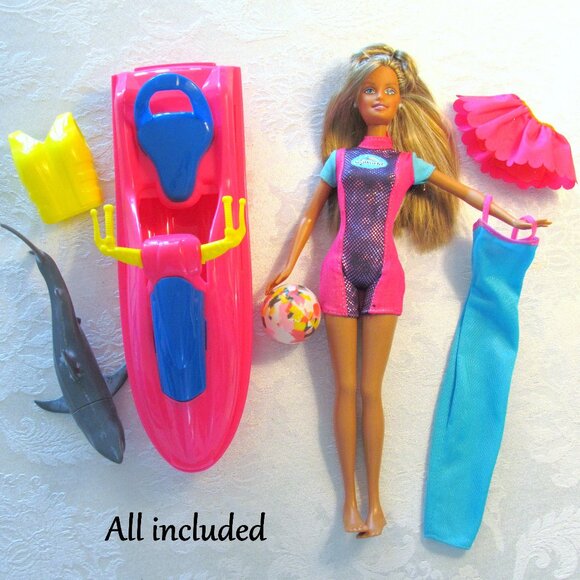 BARBIE + JET SKI + SHARK, CLOTHES, 1978 TAN BARBIE w BEAUTIFUL STREAKED HAIR EUC - Picture 3 of 12